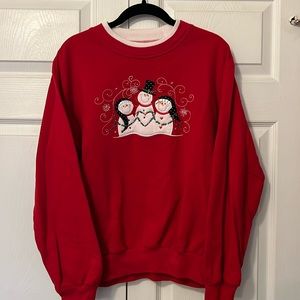 Red Fleece Tacky Christmas Sweater - Size Medium